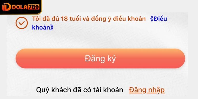 Nhấn “đăng ký” để hoàn tất quá trình